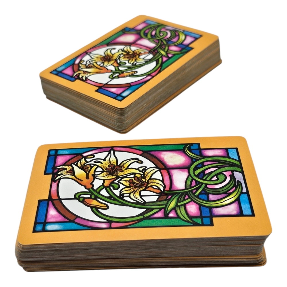 Vintage CONGRESS DOUBLE DECK PLAYING CARDS Stained Glass Flowers - Picture 3 of 4